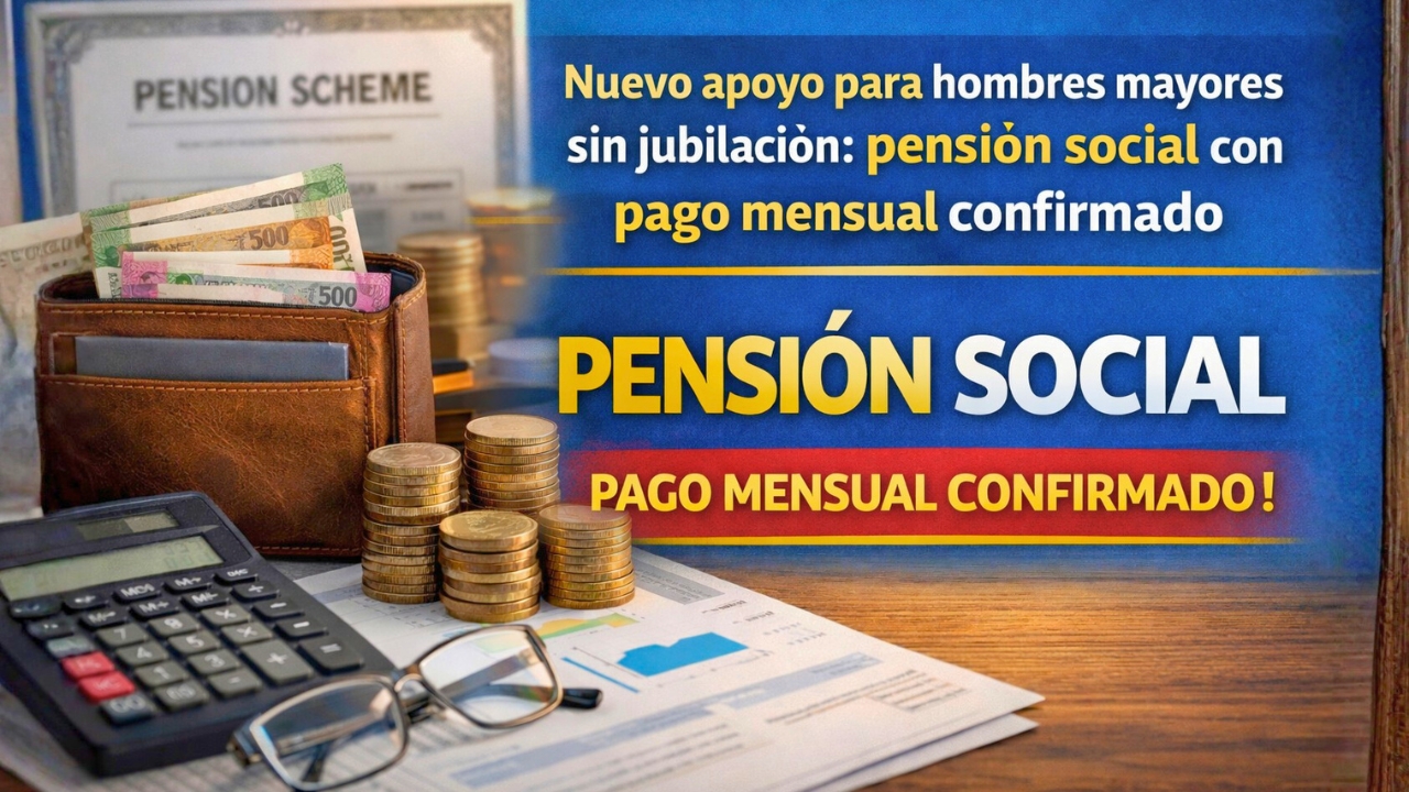 Nuevo apoyo para hombres mayores sin jubilación: pensión social con pago mensual confirmado