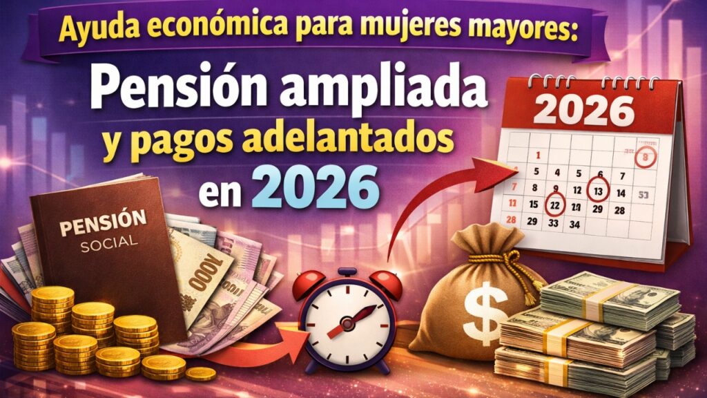 Ayuda económica para mujeres mayores: pensión ampliada y pagos adelantados en 2026