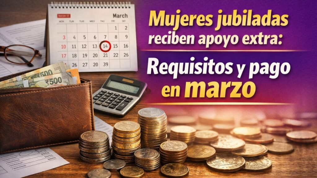 Mujeres jubiladas reciben apoyo extra: requisitos y pago en marzo