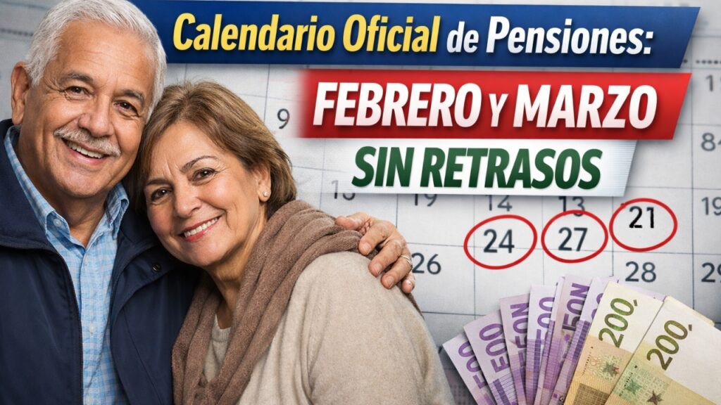 Calendario oficial de pensiones: febrero y marzo sin retrasos