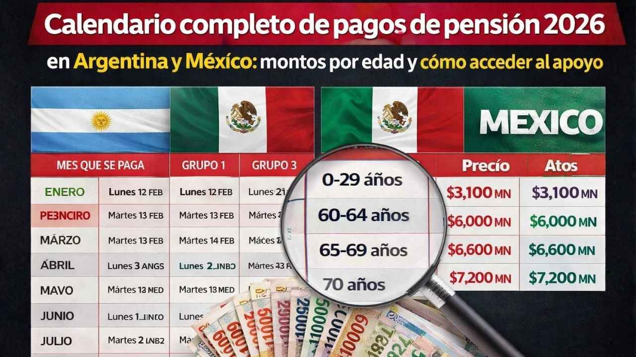 Calendario completo de pagos de pensión 2026 en Argentina y México: montos por edad y cómo acceder al apoyo