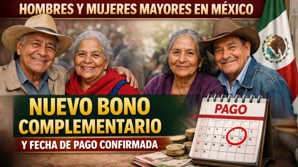 Hombres y mujeres mayores en México: nuevo bono complementario y fecha de pago confirmada