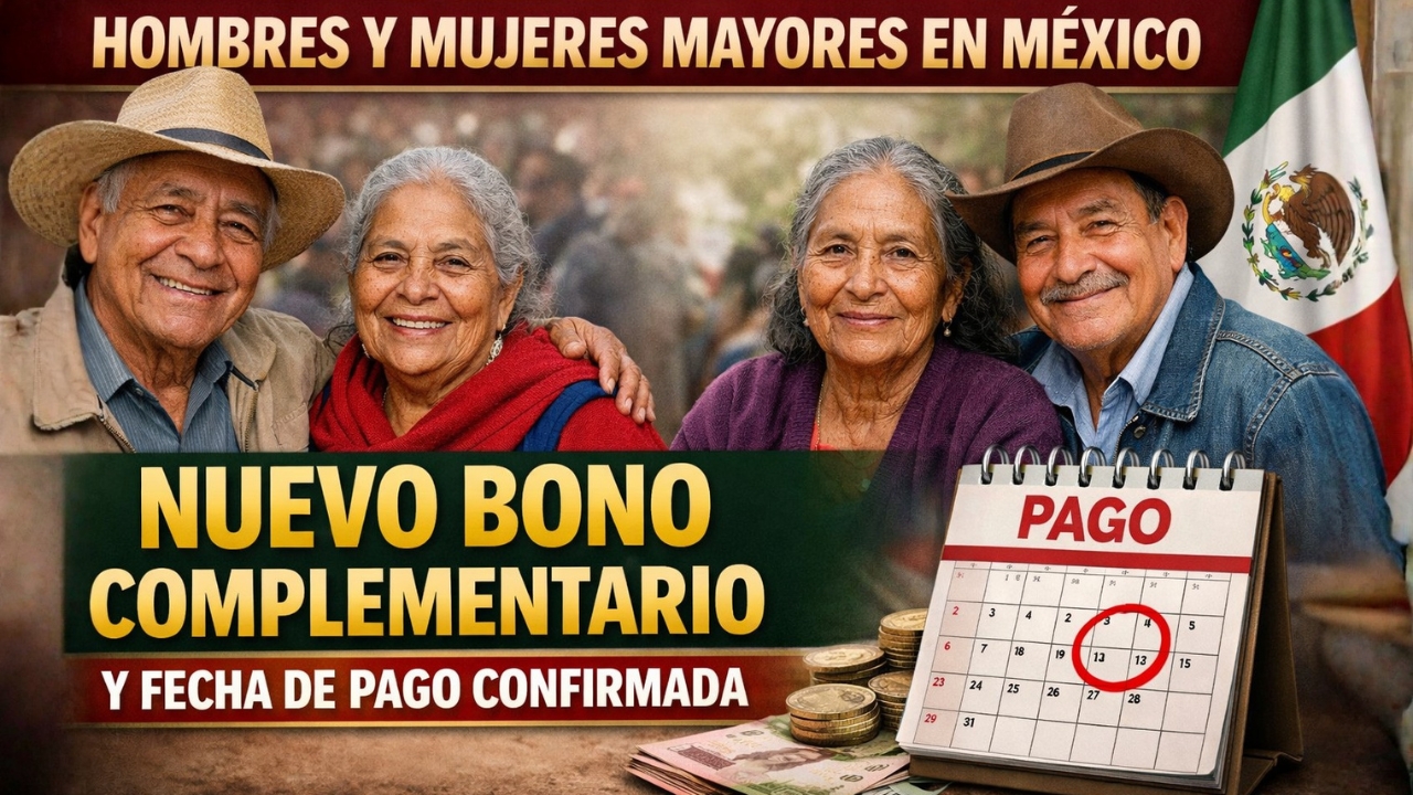 Hombres y mujeres mayores en México: nuevo bono complementario y fecha de pago confirmada