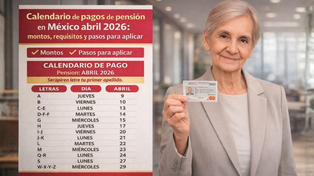 Calendario de pagos de pensión en México abril 2026: montos, requisitos y pasos para aplicar