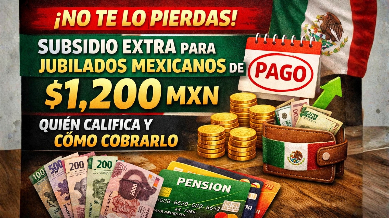 ¡No Te Lo Pierdas! Subsidio Extra para Jubilados Mexicanos de $1,200 MXN: Quién Califica y Cómo Cobrarlo