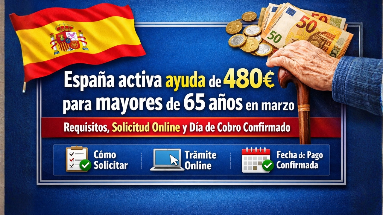 Ayuda de 480€ para Mayores de 65 Años en España – Marzo 2026