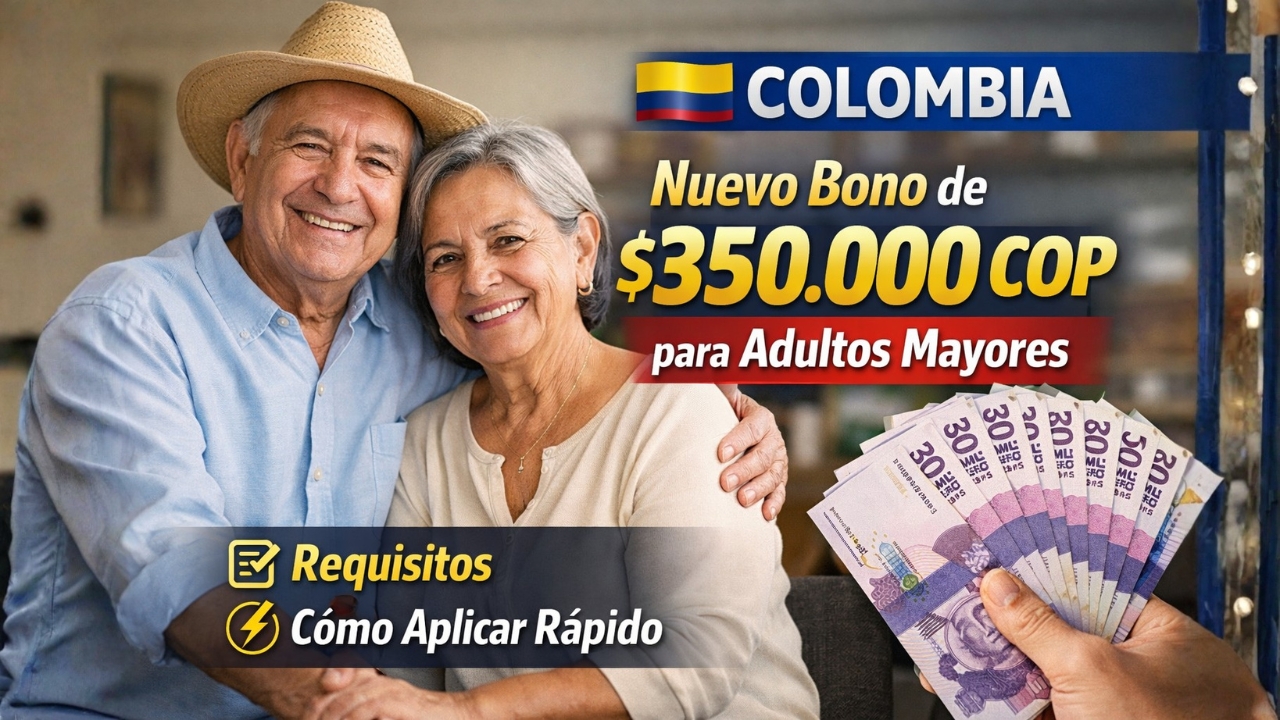 Colombia: Nuevo Bono de $350,000 COP para Adultos Mayores, Requisitos y Cómo Aplicar Rápido